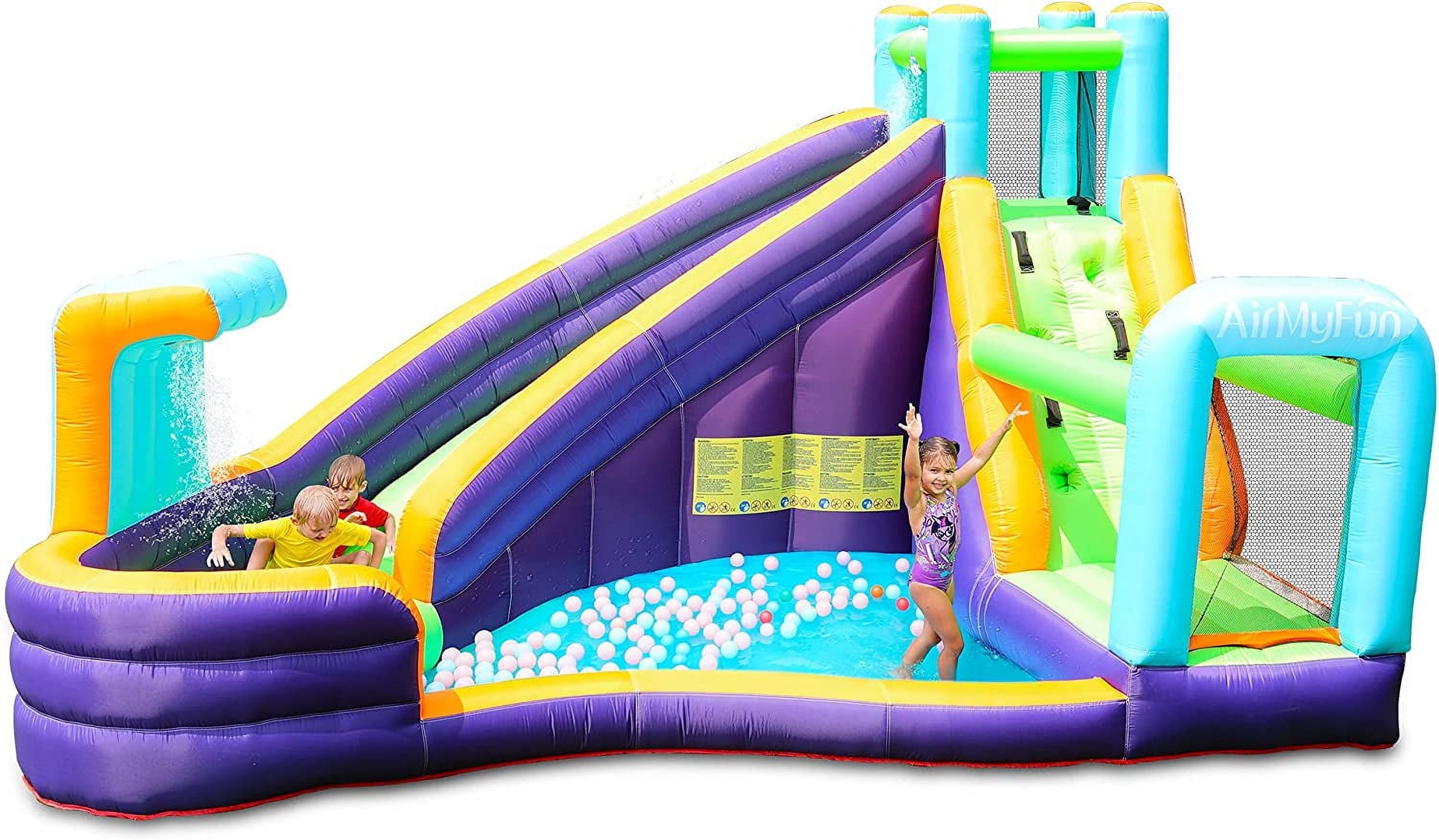 Clevr 7ft Kids Indoor/Outdoor Trampoline Play Set with Slide and