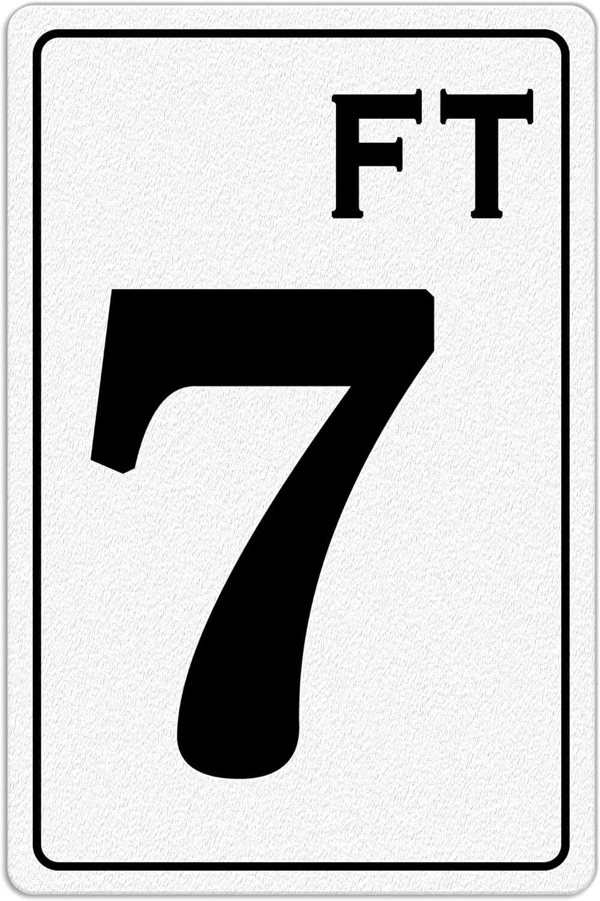 7 FT Warning Metal Sign, Swimming Pool Sign, Swimming Pool Deck Depth ...