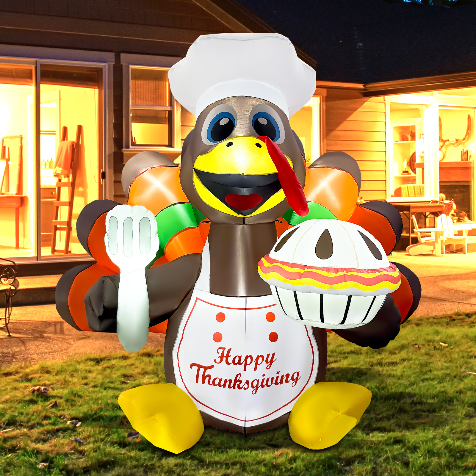 7 FT Wide Inflatable Thanksgiving Turkey, Blow up Thanksgiving Turkey ...