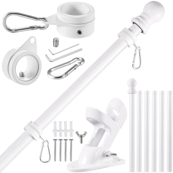 7 FT - With Bracket Thickened Stainless Steel Wall Mount Flag Pole Kit