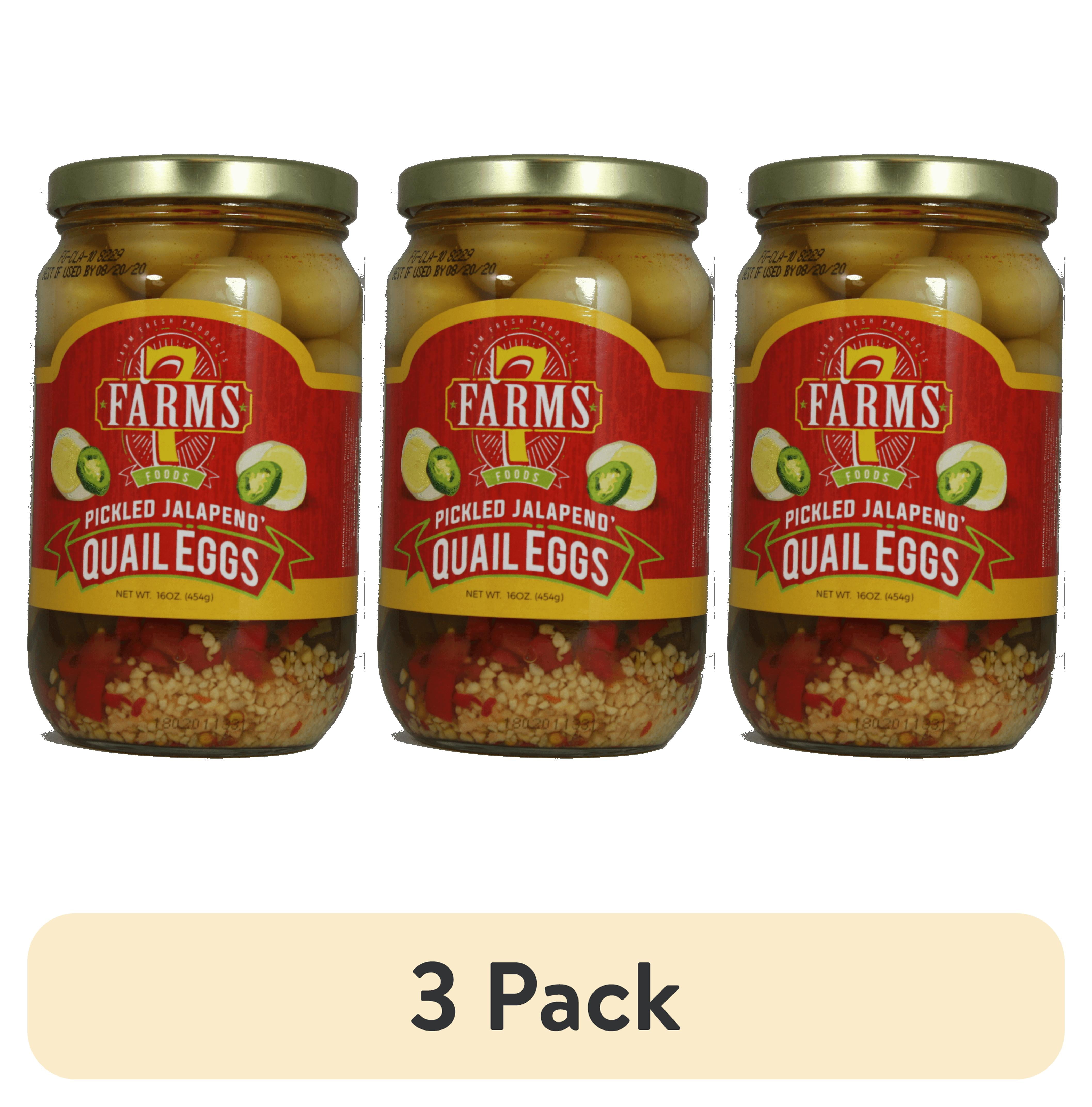 (3 pack) 7 Farms Pickled Jalapeno Quail Eggs