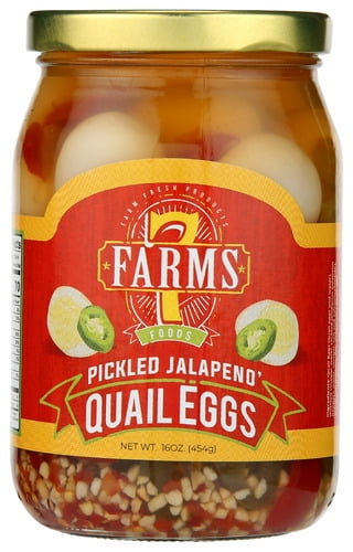 7 Farms Quail Eggs Pickled Jalapeo (6 Pack) 16 oz