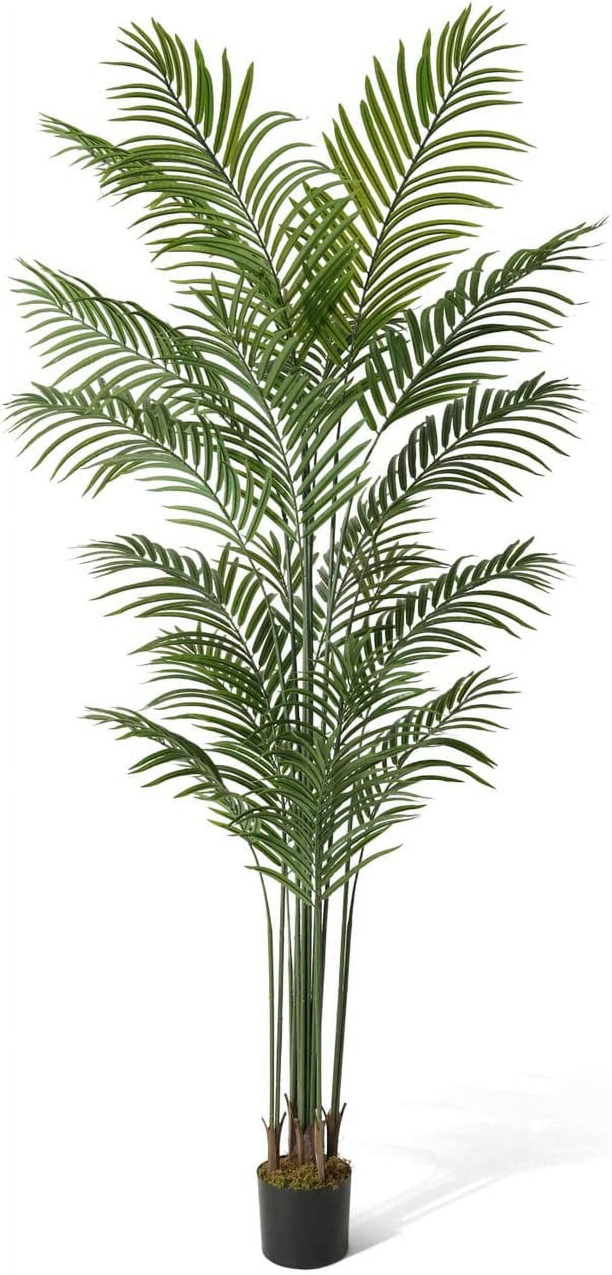 7 Feet, 84 Inch Artificial Palm Tree with 18 Trunks, Faux Dypsis Lutescens Plant, Faux Potted Tree, Plant in Pot with Dried Moss, Indoor Gift for Housewarming, Home, Office
