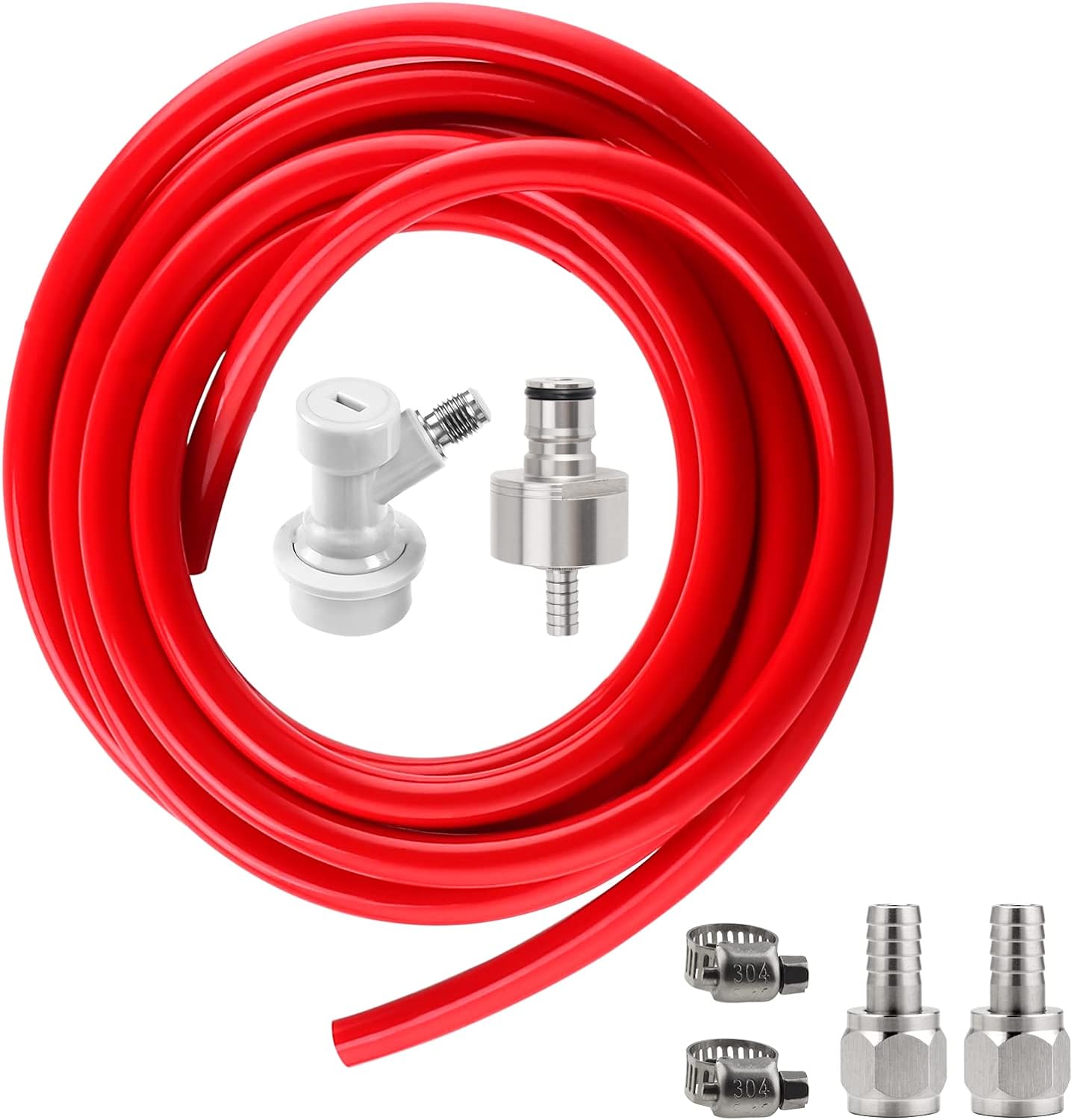 7 Feet Brewing Gas Tubing Ball Lock Keg Fitting Carbonation Cap Kit