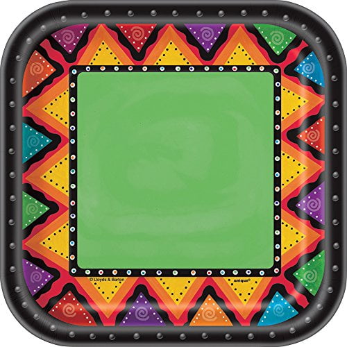 7" Fiestivity Square Paper Dessert Plates, 10ct