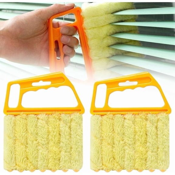 7-Finger Blind Cleaner Duster with Extra Microfiber Sleeve - 2026 Washable Window Shutter Cleaning Tool for AC Vents & Fans