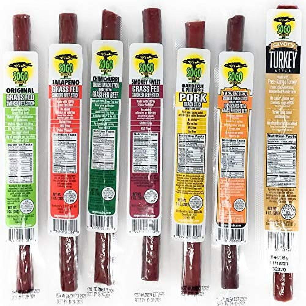 7 Flavor Variety Meat Sticks. No Added Nitrates, Gluten, Soy, MSG