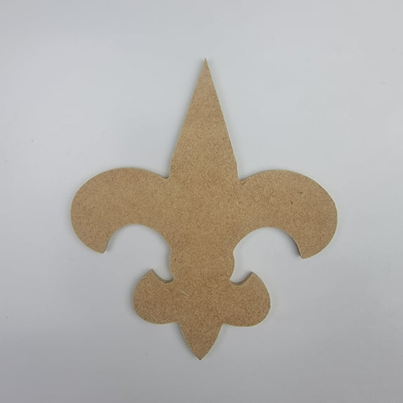 7" Fleur de lis, Unfinished MDF Art Shape by Wooden Craft Cutouts