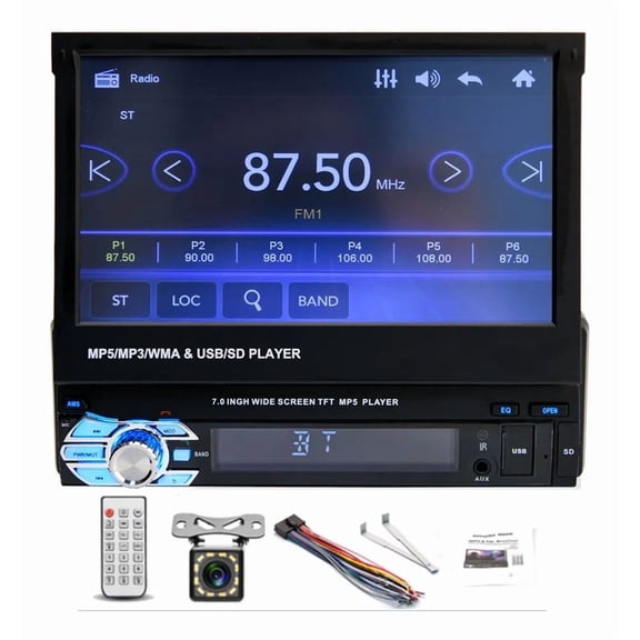 Torovo Car Radio 7 Fm Usb Aux Sd Retractable Touch Screen Mp5 Stereo Audio