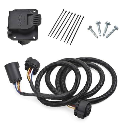 7-Foot 7-Pin Vehicle-Trailer Wiring Plug Harness Extension Compatible