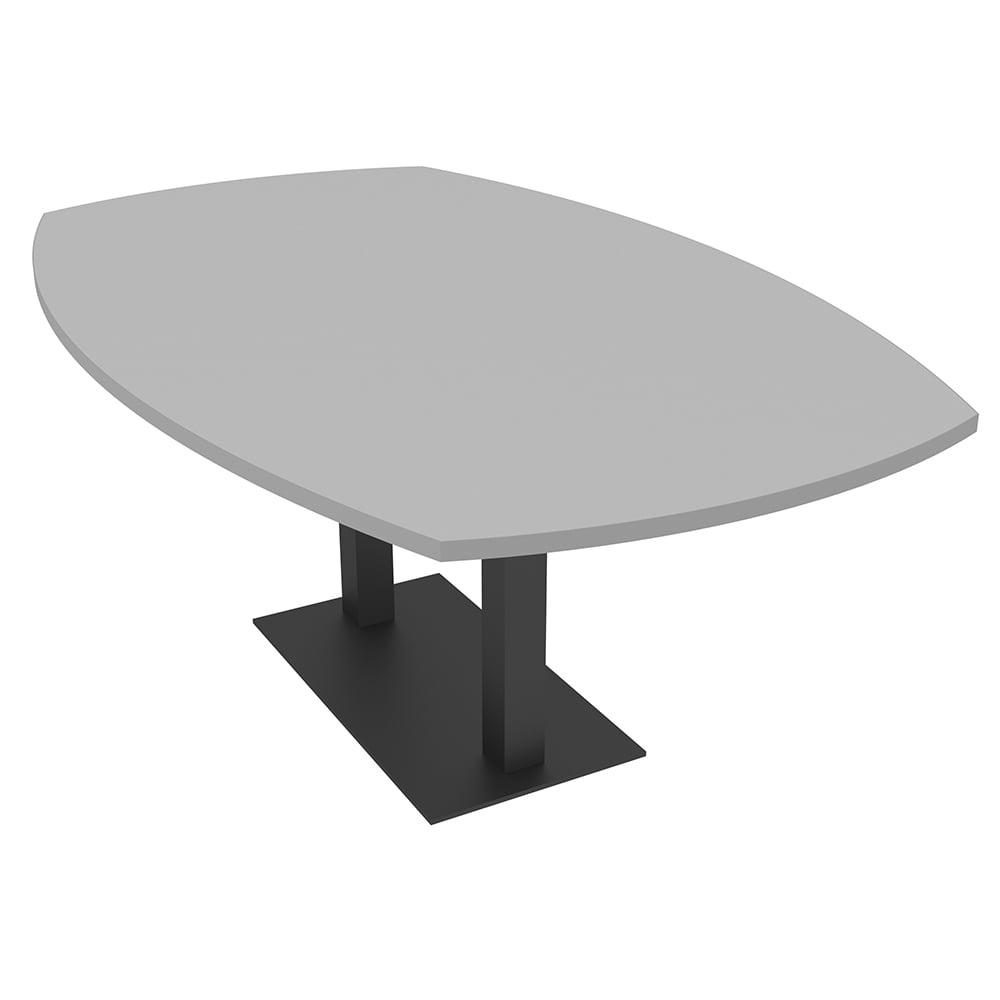 7 Foot Arc Boat Conference Table With Square Metal Base Power And Data ...