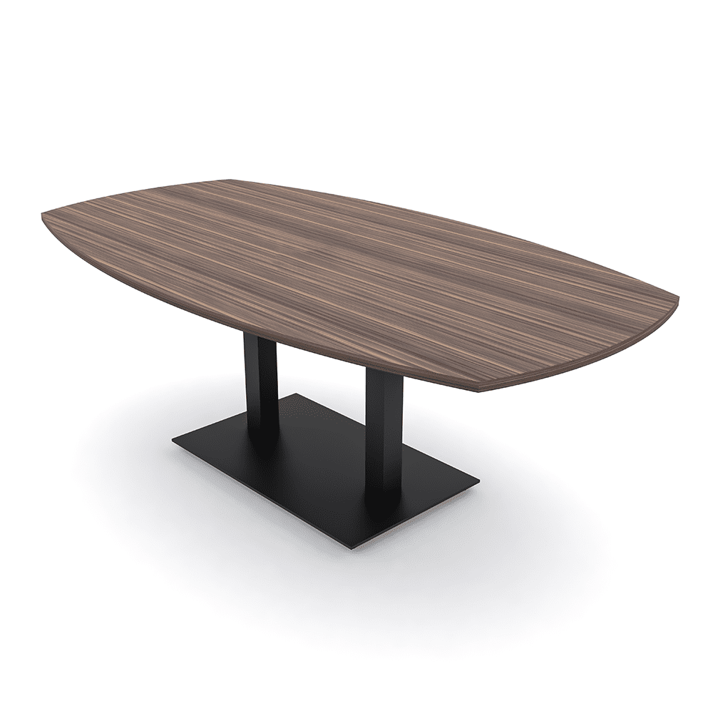 7 Foot Arc Boat Conference Table With Square Metal Base Power And Data ...