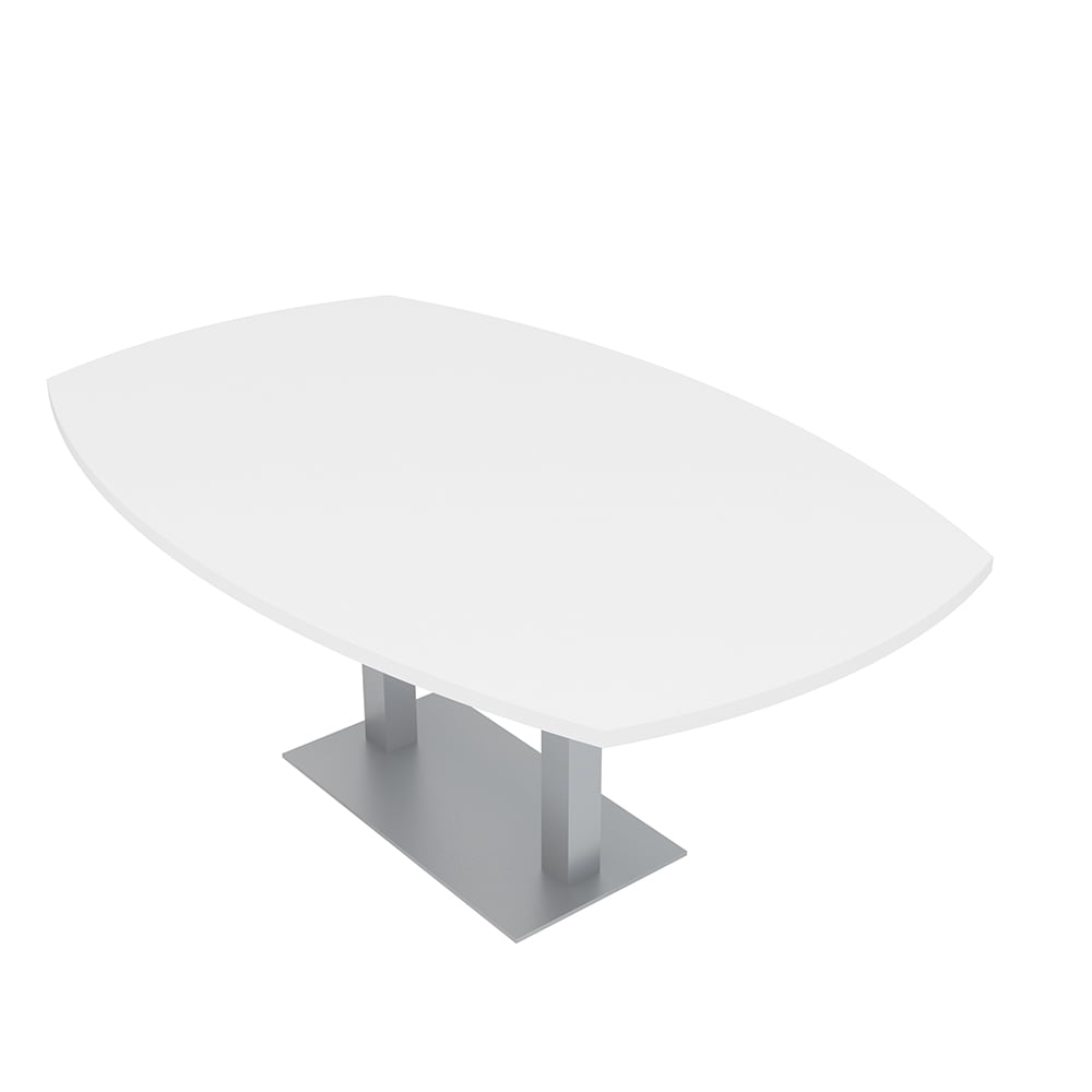 7 Foot Arc Boat Conference Table With Square Metal Base Power And Data ...