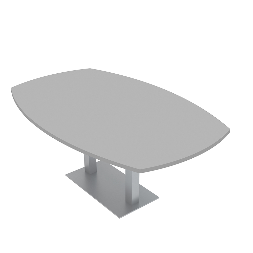 7 Foot Arc Boat Conference Table With Square Metal Base Power And Data ...