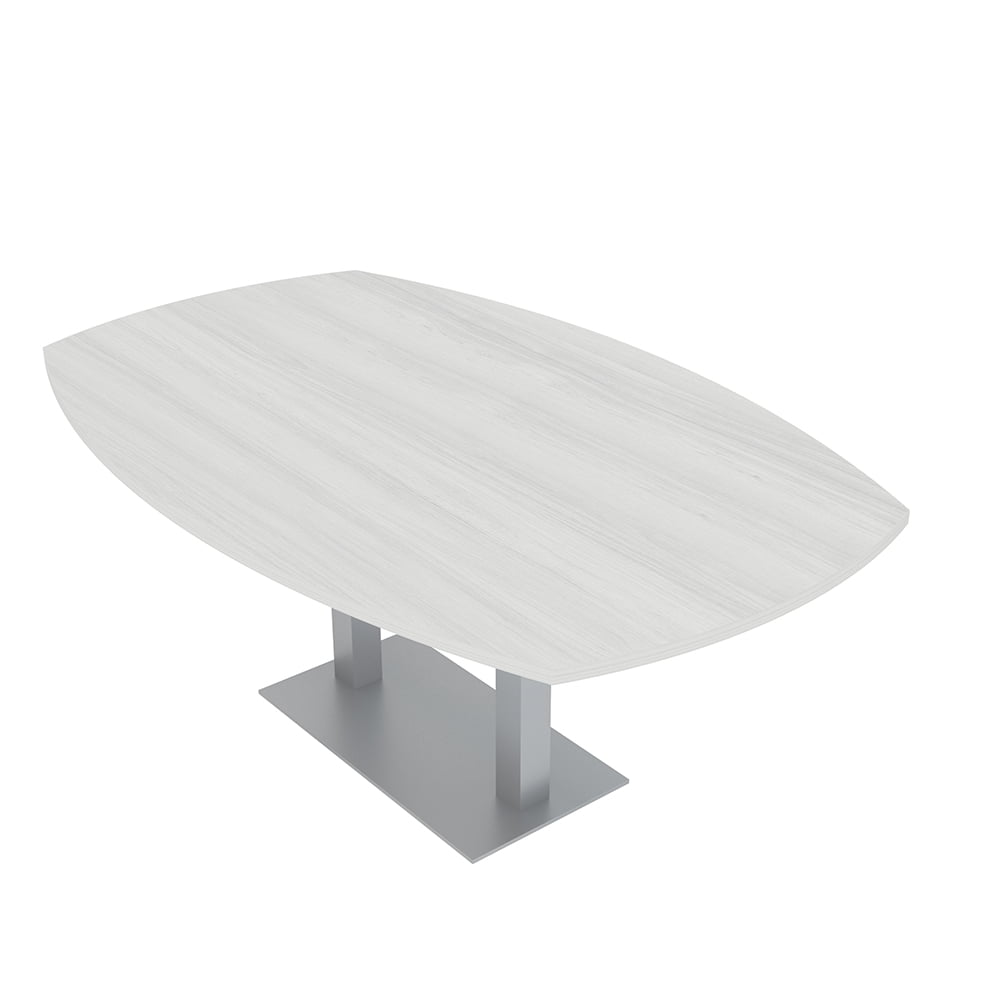 7 Foot Arc Boat Conference Table With Square Metal Base Power And Data ...