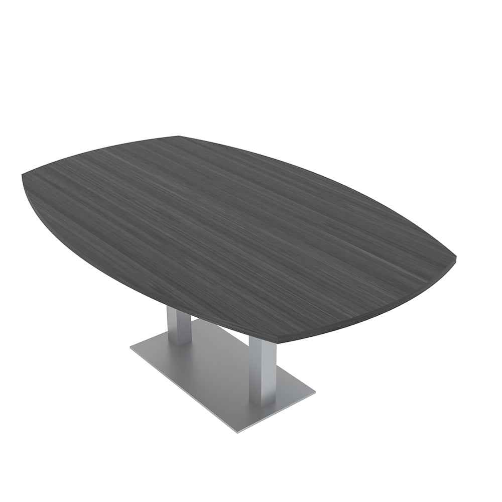 7 Foot Arc Boat Conference Table With Square Metal Base Power And Data ...