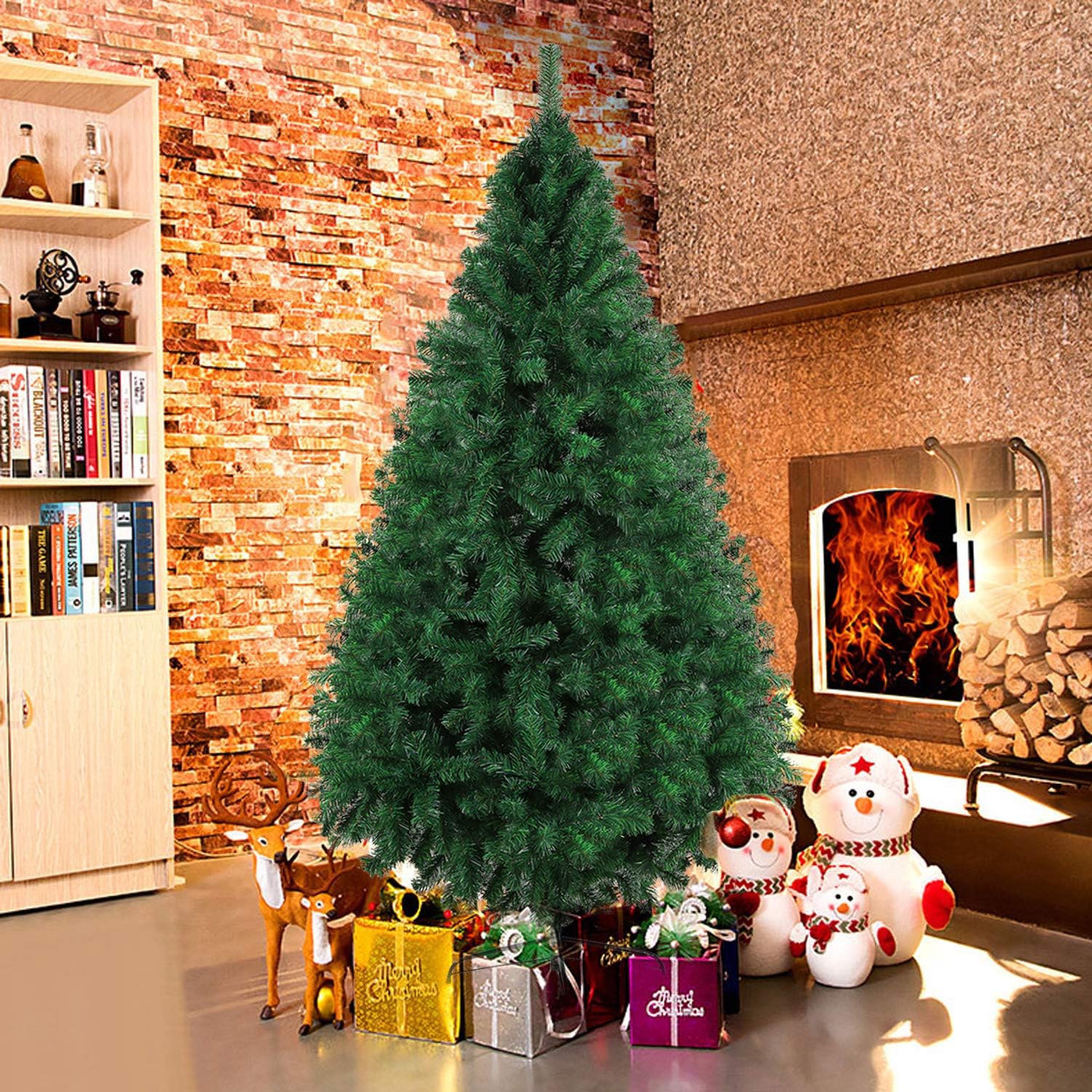 7 Foot EcoFriendly Artificial Christmas Pine Tree With Solid Metal