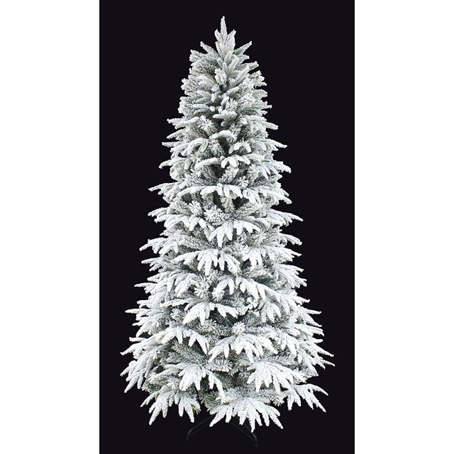 7 Foot Forest Spruce Flocked Slim Artificial Christmas Tree (7ft Unlit