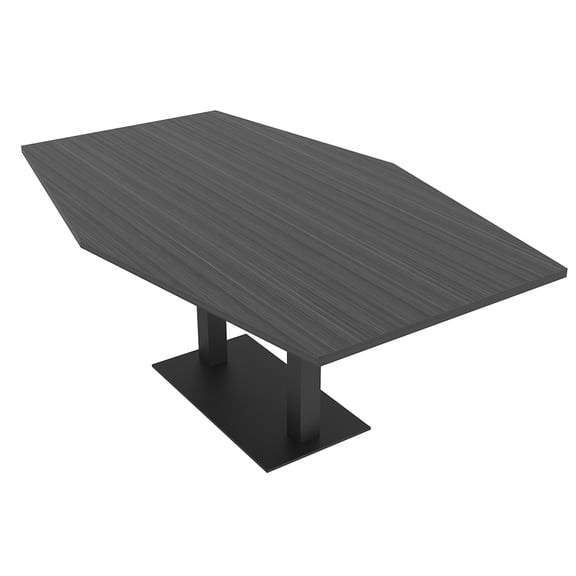 7 Foot Hexagon Conference Table With Square Metal Base Power And Data