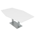 thumbnail image 1 of 7 Foot Hexagon Conference Table With Square Metal Base Power And Data, 1 of 5