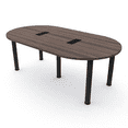 thumbnail image 1 of 7 Foot Racetrack Conference Room Table Power And Data  Post Legs, 1 of 7