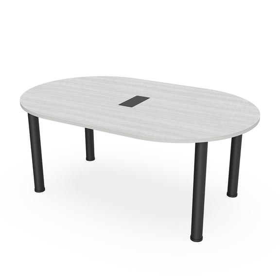 7 Foot Racetrack Conference Room Table Power And Data  Post Legs