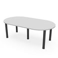 thumbnail image 1 of 7 Foot Racetrack Conference Room Table Power And Data  Post Legs, 1 of 5