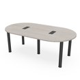 thumbnail image 1 of 7 Foot Racetrack Conference Room Table Power And Data  Post Legs, 1 of 7
