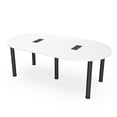 thumbnail image 1 of 7 Foot Racetrack Conference Room Table Power And Data  Post Legs, 1 of 7