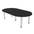 thumbnail image 1 of 7 Foot Racetrack Conference Room Table Power And Data Silver Post Legs, 1 of 5