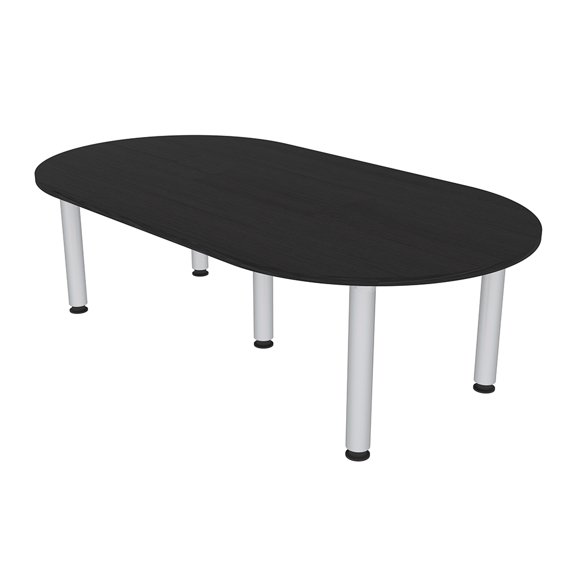 7 Foot Racetrack Conference Room Table Power And Data Silver Post Legs