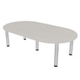 thumbnail image 1 of 7 Foot Racetrack Conference Room Table Power And Data Silver Post Legs, 1 of 5