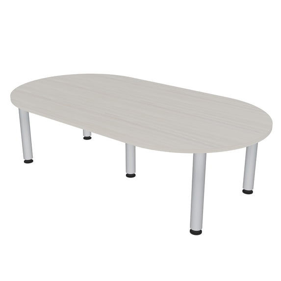 7 Foot Racetrack Conference Room Table Power And Data Silver Post Legs