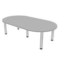 thumbnail image 1 of 7 Foot Racetrack Conference Room Table Power And Data Silver Post Legs, 1 of 5