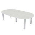 thumbnail image 1 of 7 Foot Racetrack Conference Room Table Power And Data Silver Post Legs, 1 of 5