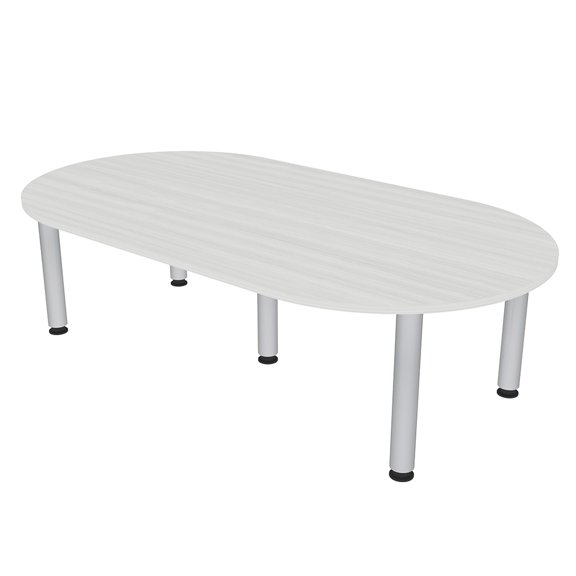 7 Foot Racetrack Conference Room Table Power And Data Silver Post Legs