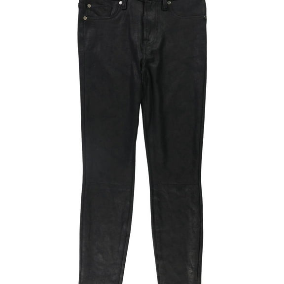 7 For All ManKind Womens Faux Leather Ankle Skinny Fit Jeans, Black, 26