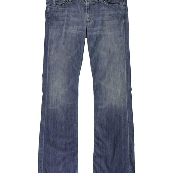 7 For All ManKind Womens Solid Straight Leg Jeans, Blue, 32