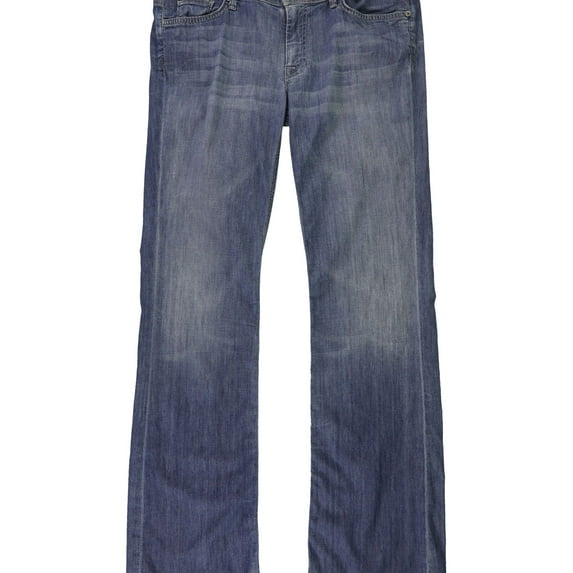 7 For All ManKind Womens Solid Straight Leg Jeans, Blue, 32
