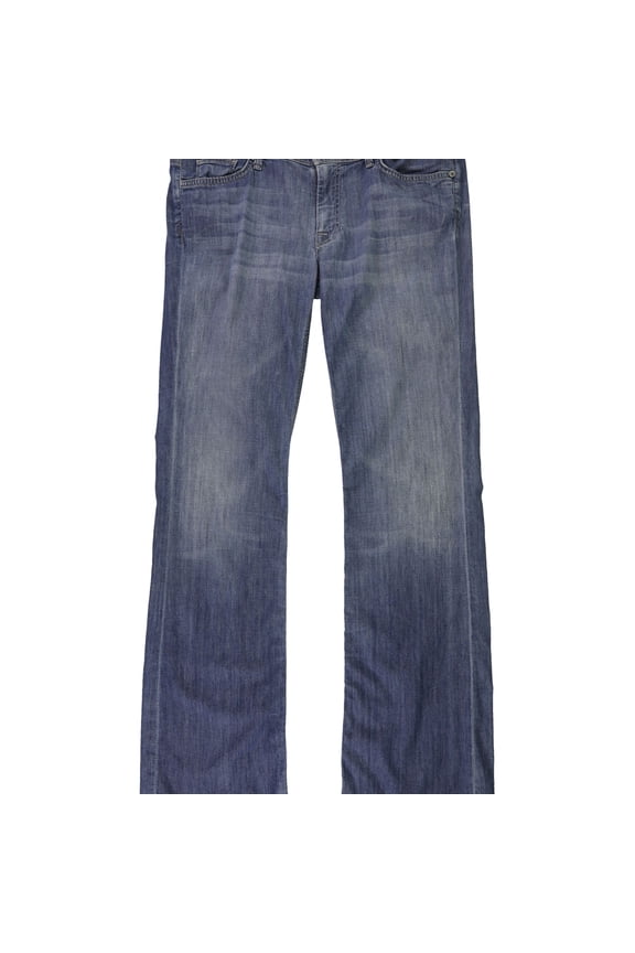 Womens Solid Straight Leg Jeans, Blue, 32