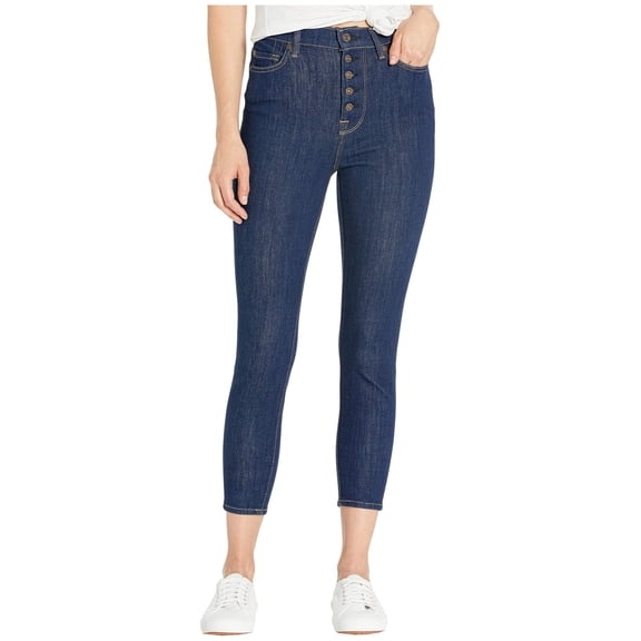 7 For All Mankind Aubrey Cropped Button Fly Skinny Jeans Blue/Uptown Rinsed 28