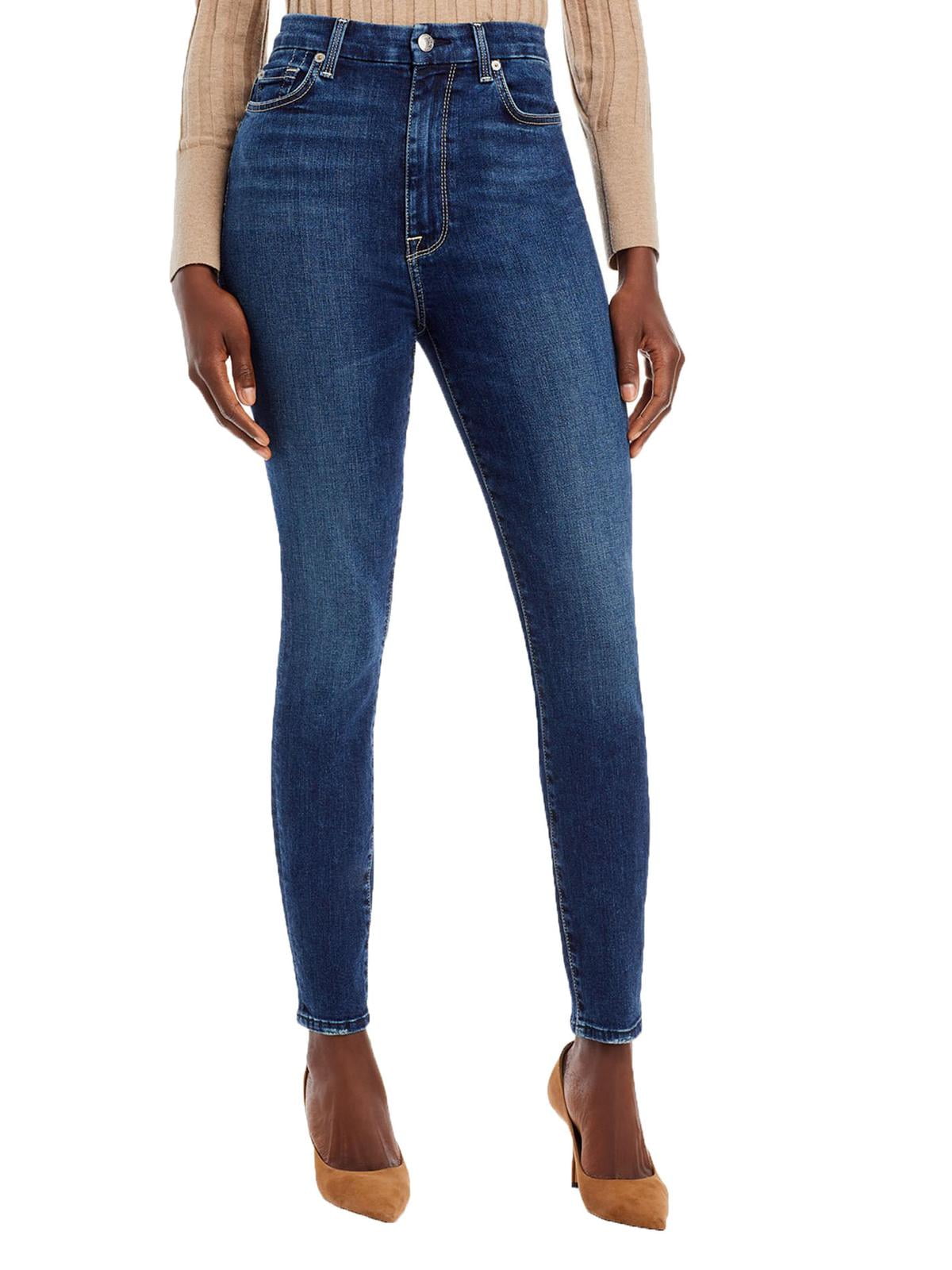 7 For All Mankind Aubrey Women s Medium Wash High Rise Ankle Crop Skinny Jeans