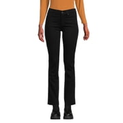 7 For All Mankind Kimme Womens Mid Rise Fitted Straight Leg Jeans Black 30