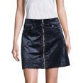 thumbnail image 1 of 7 For All Mankind Velvet Zip-Front Mini Skirt, Navy, 31, 1 of 2