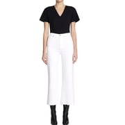 7 For All Mankind Womens Ultra High-Rise Cropped Jo in Luxe Vintage, Soleil White