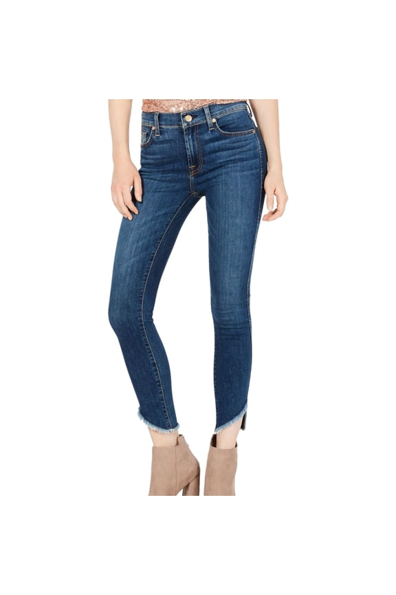 Womens Asymmetrical Skinny Fit Jeans