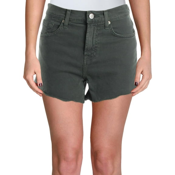 7 For All Mankind Womens High Rise Cut Off Denim Shorts