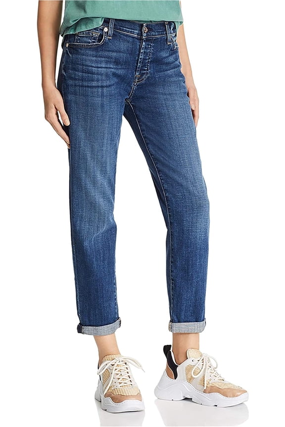 Womens Josefina Boyfriend Mid Rise Cropped Jeans 28 Broken Twill Vanity