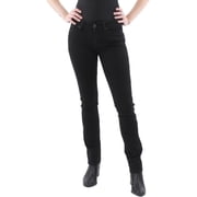 7 For All Mankind Kimme Womens Mid Rise Fitted Straight Leg Jeans Black 28