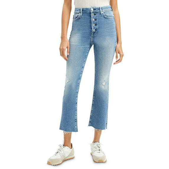7 For All Mankind Womens Luxe Vintage Denim Ultra High Rise Straight Leg Jeans
